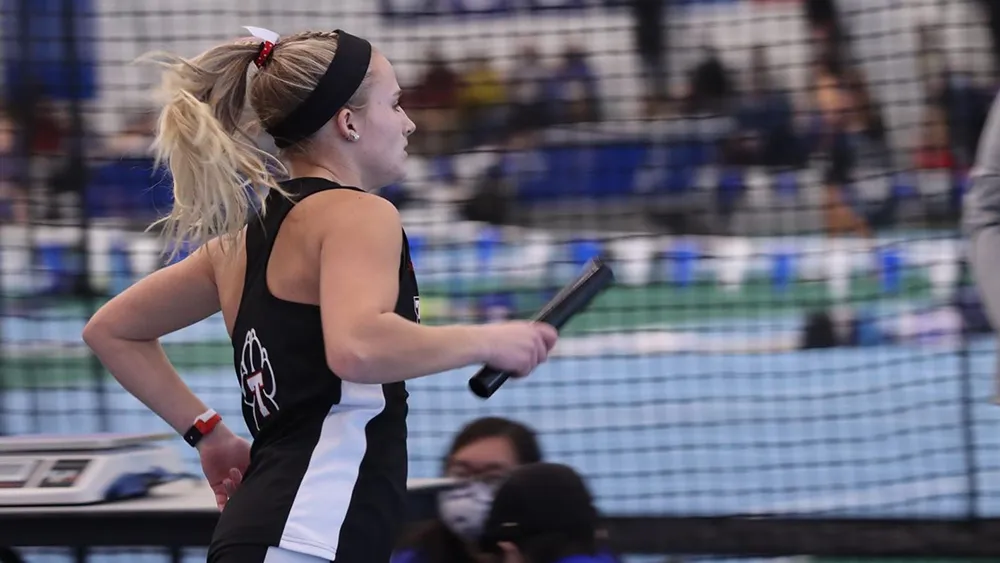 Julia Reny, a Track & Field Athlete, is first student in Thomas' history to compete in an indoor penthalon.