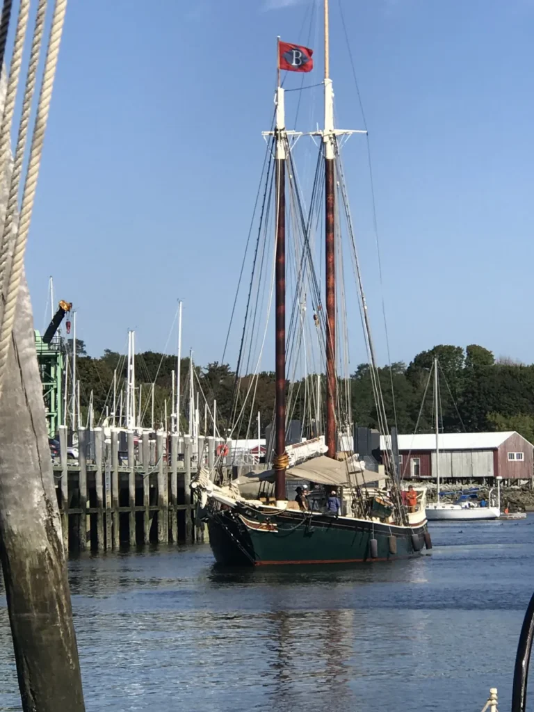 Watching the Schooner Stephen Taber pull in to moor.