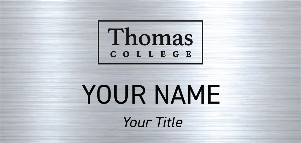 Example of new Thomas College name badge / tag