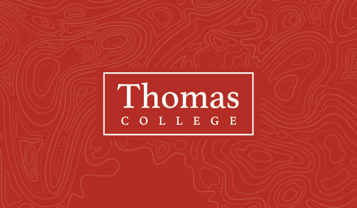 Example of new Thomas College business card - front side