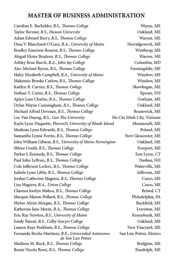 2024 Commencement Program Degree Conferment Page 5