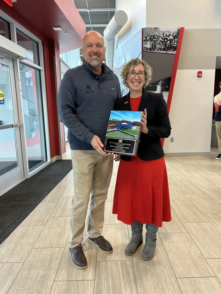 Sheridan Construction Presents National Award as Symbol of Partnership to Thomas College for Sukeforth Family Sports Center
