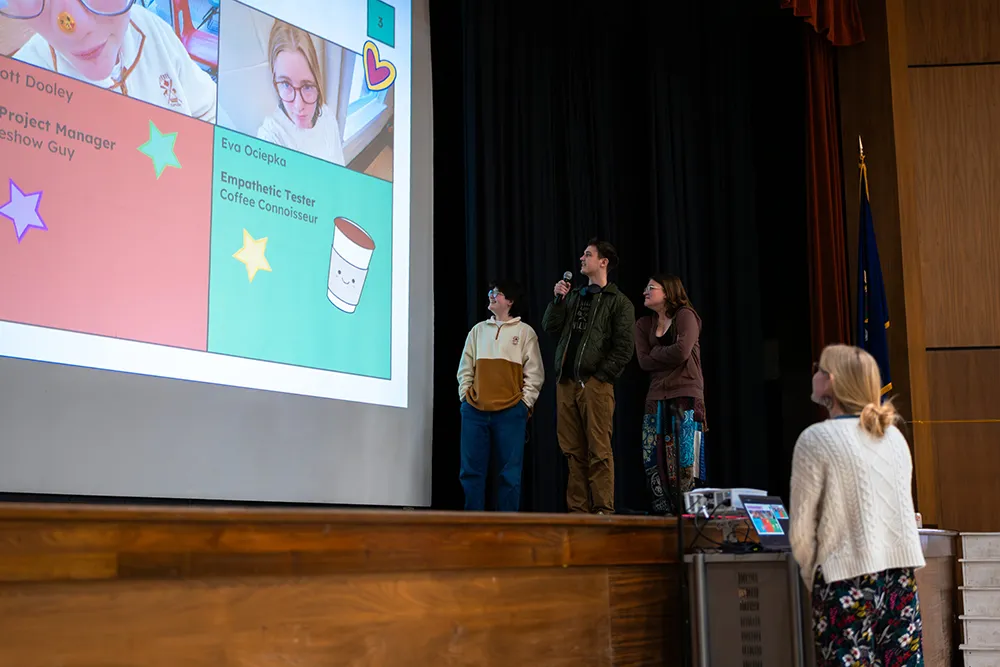 Maine School of Science and Mathematics (MSSM) Students giving a presentation