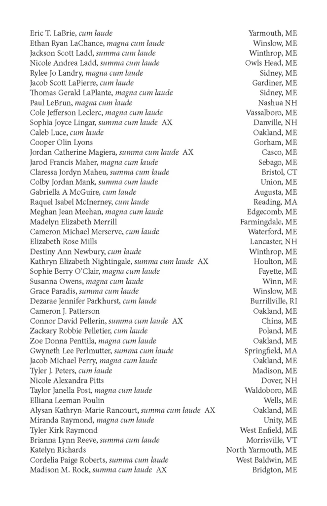 2023 Commencement Program Conferred Degrees Page 3