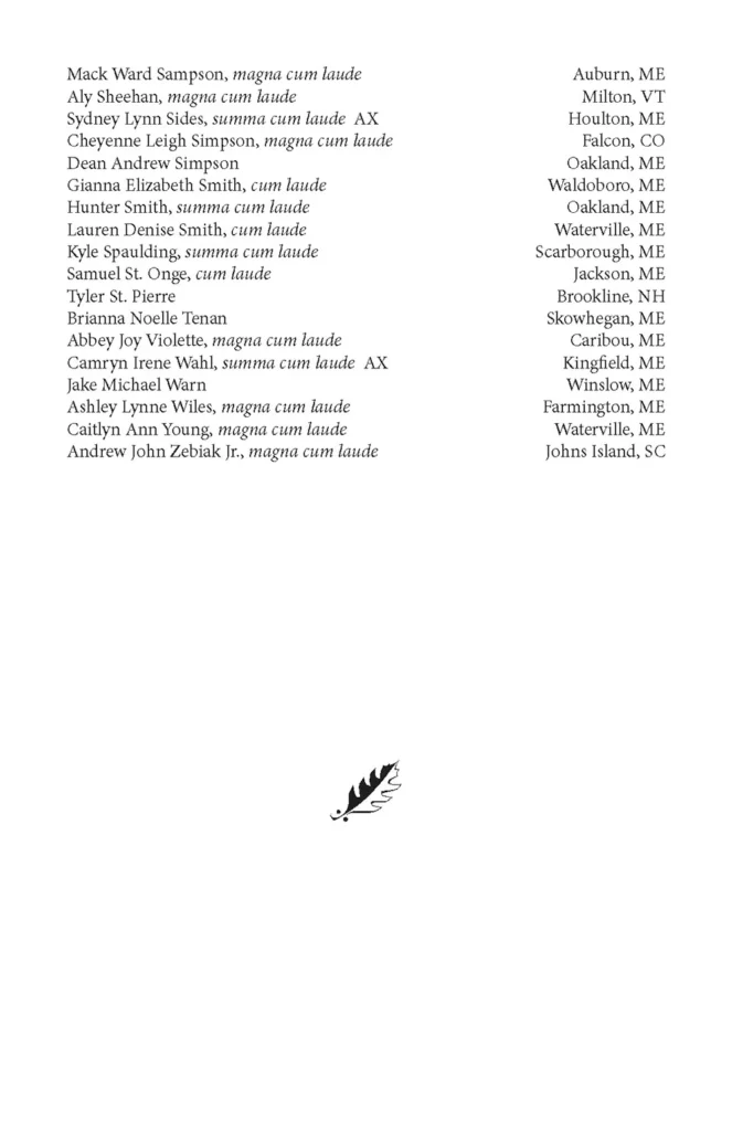 2023 Graduate List & Commencement Program Page 4