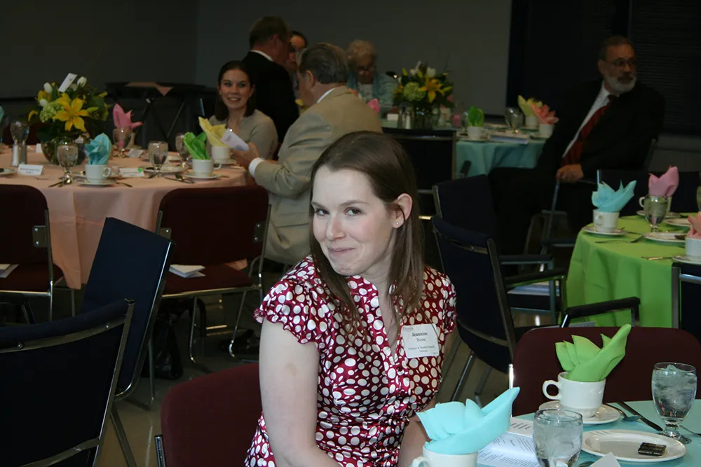 A younger Jeannine Ross at a Thomas College event