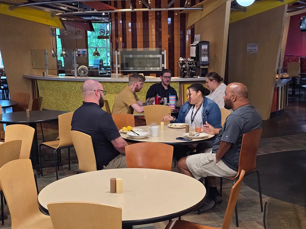 Safety Academy participants taking a lunch break
