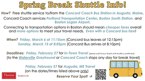 Spring Break Shuttle Info 2026