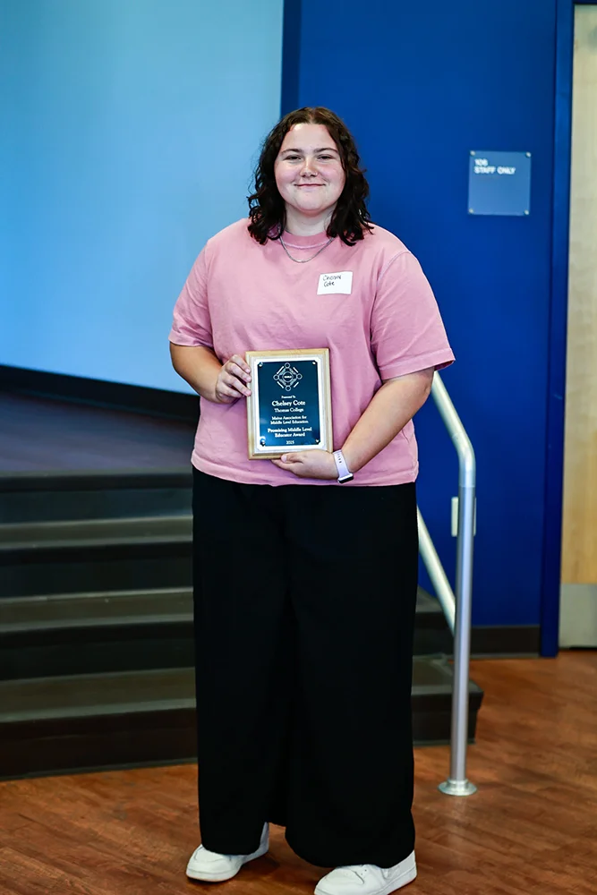 Thomas College middle education student Chelsey Cote recognized with Emerging Middle Educator award