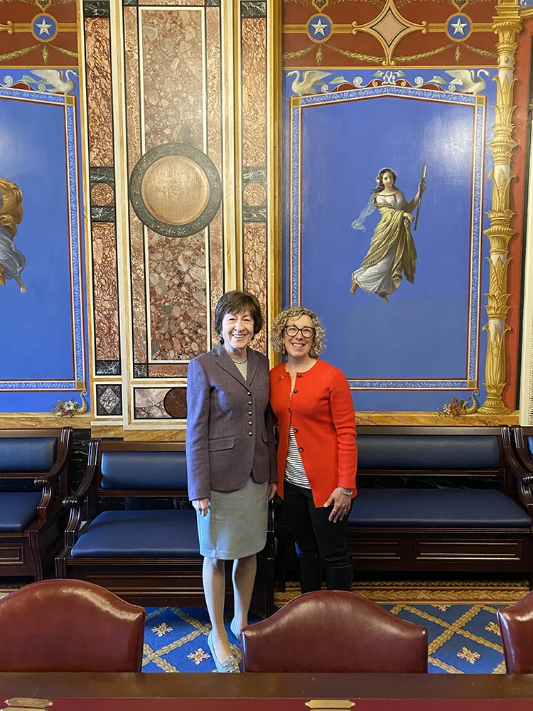 Thomas College President Jeannine Diddle Uzzi with Senator Collins