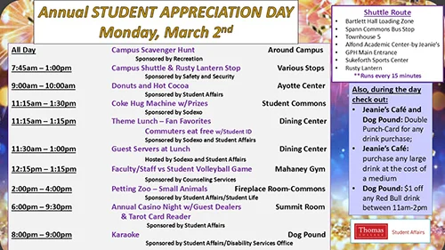 Student Appreciation Day 2026