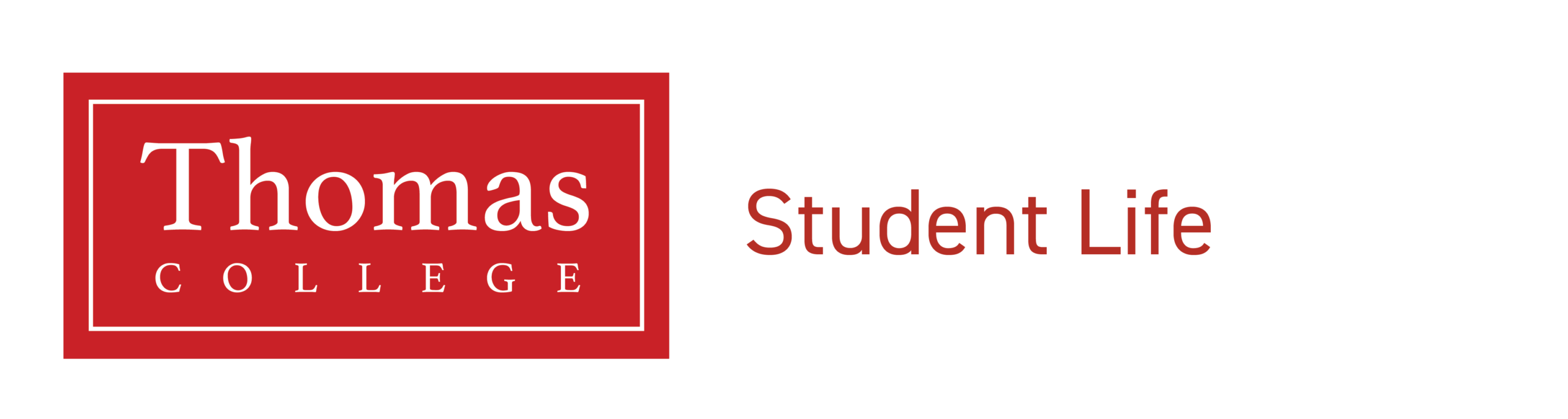 Thomas College Student Life Logo - Red