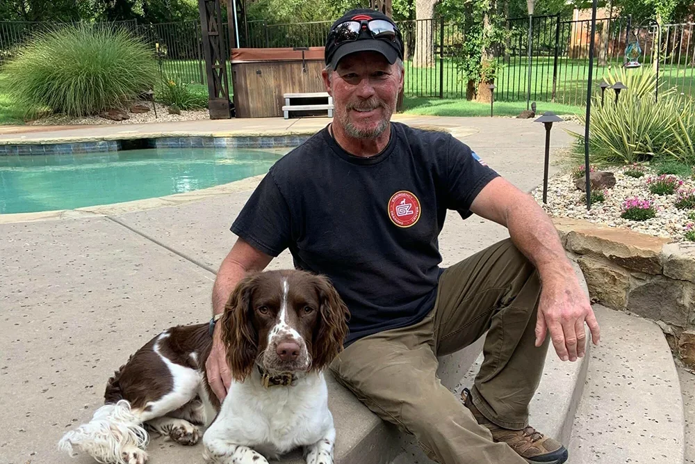 David Brownell dog trainer with one of his dogs