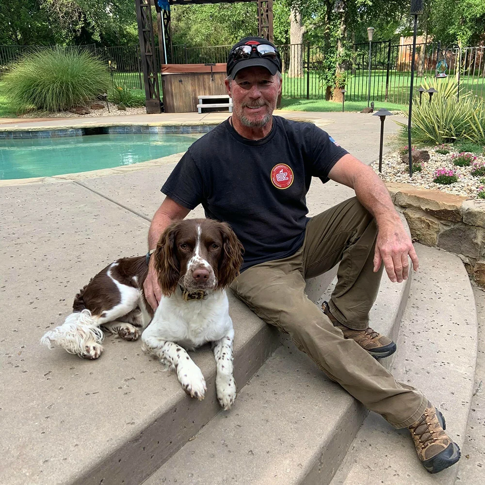David Brownell dog trainer with one of his dogs