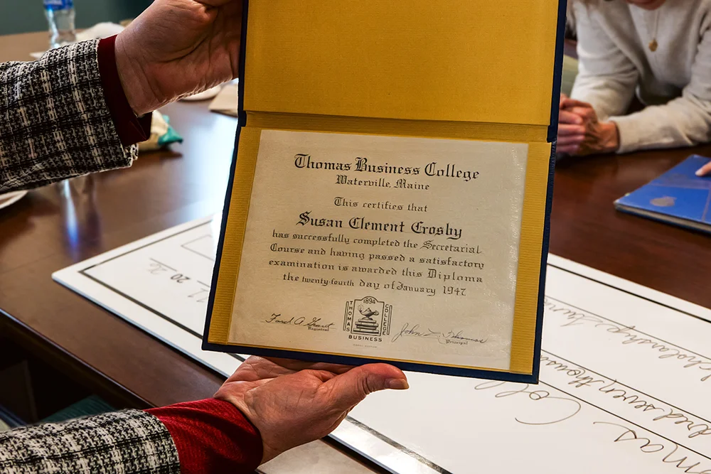 Susan C. Jacques diploma from Thomas Business College