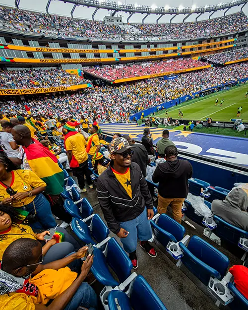 Bismark Akoto at the Ghana vs. England World Cup game on June 23rd