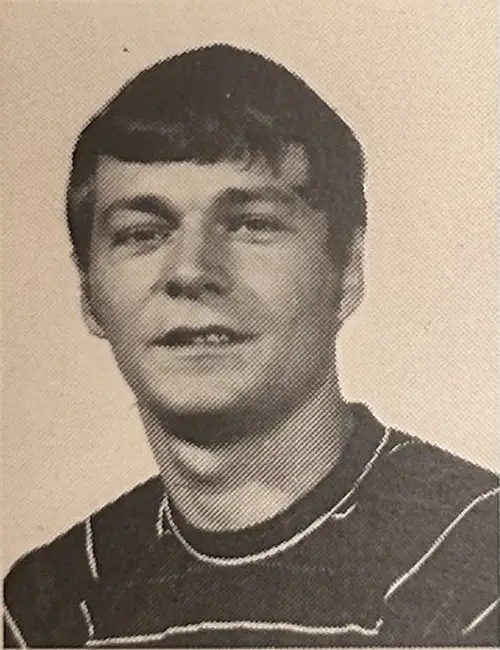 A photo of alum Mark Bouvier in the Thomas College 1971 yearbook