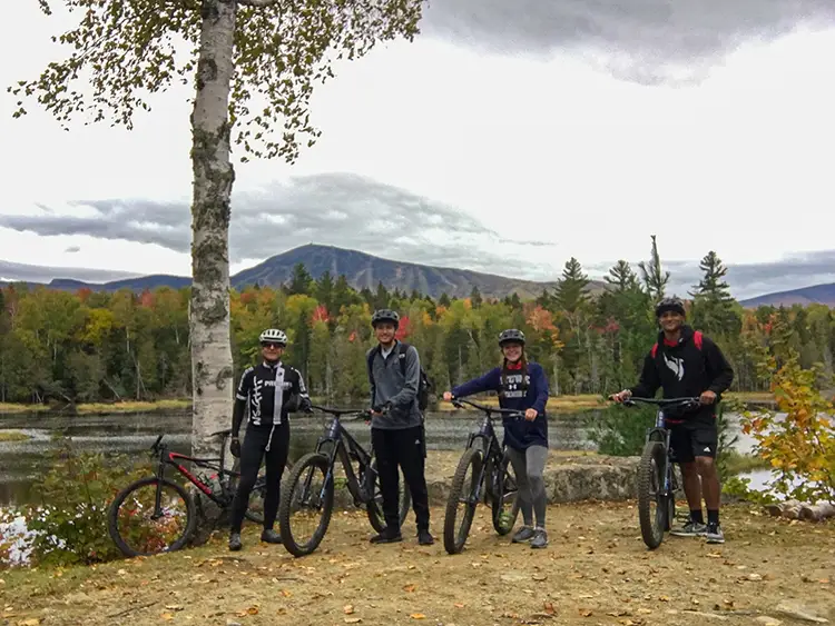 Students out mountain biking during a GOAL adventure